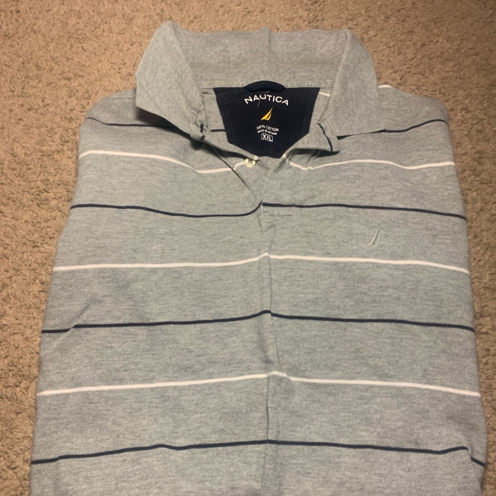 Men short sleeve polo gray shirt